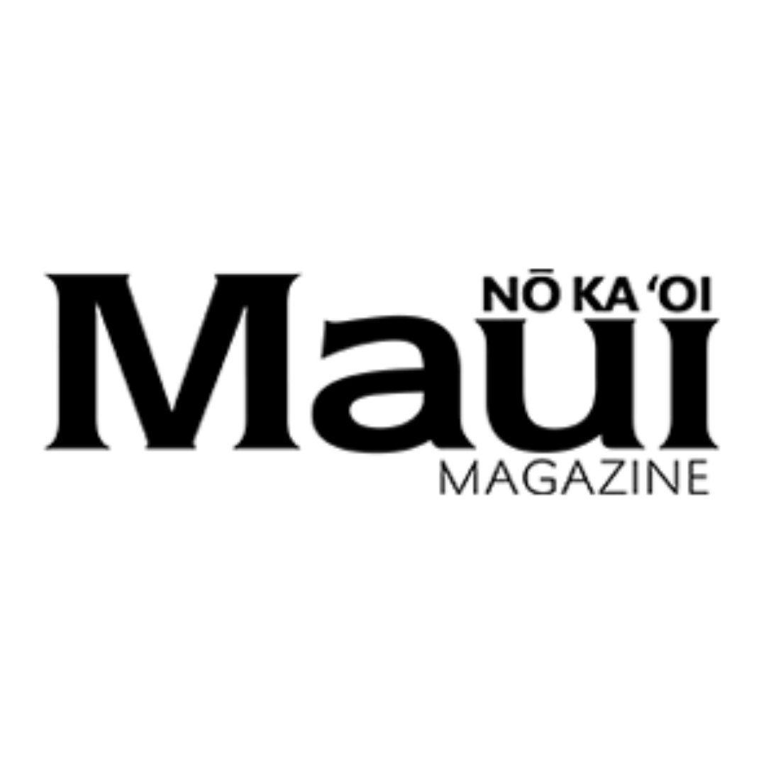 Black text 'Nô Ka Ōhoi Maui Magazine' on a white background